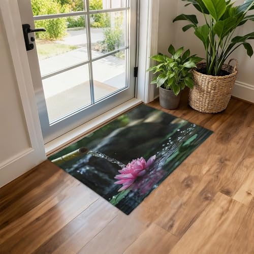 Meditation Relaxation Pattern Area Rug 2'x3' Non-Slip Indoor Doormat Soft Faux Cashmere Machine Washable Floor Mat for Entryway Living Room Bedroom