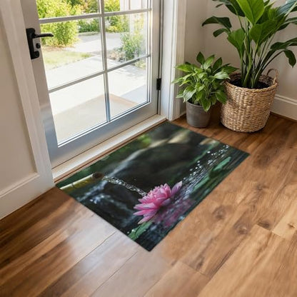 Meditation Relaxation Pattern Area Rug 2'x3' Non-Slip Indoor Doormat Soft Faux Cashmere Machine Washable Floor Mat for Entryway Living Room Bedroom
