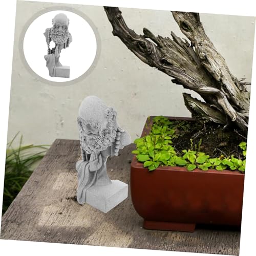 HANABASS Decorative Stone Buddha Statue for Garden and Home Lightweight Zen Figurine for Indoor and Outdoor Use Charming Buddhist Aesthetic for Bonsai Arrangements