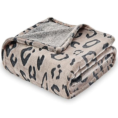 Three-Dimensional Leopard Print Flannel Fleece Throw Blanket, Lightweight Super Soft Cozy Plush Blanket for Couch Bed, 50 x 60 Inches, Chocolate Leopard - color: Chocolate Leopard, size: 50x60 IN