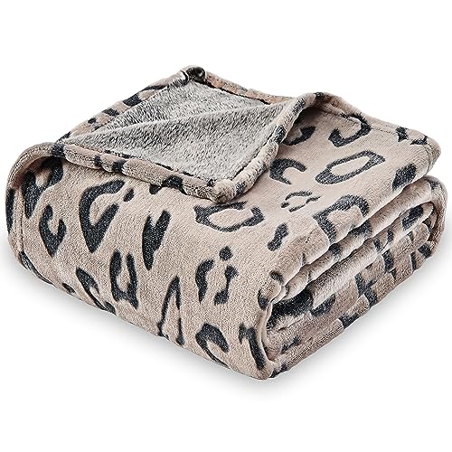 Three-Dimensional Leopard Print Flannel Fleece Throw Blanket, Lightweight Super Soft Cozy Plush Blanket for Couch Bed, 50 x 60 Inches, Chocolate Leopard - color: Chocolate Leopard, size: 50x60 IN
