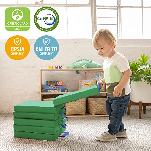ECR4Kids SoftZone Floor Cushions, Square, Flexible Seating, Green, 6-Piece - color: Green