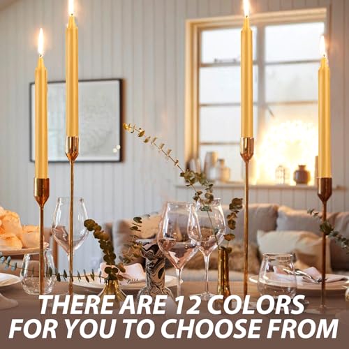 24 Pack Golden Spell Chime Candles – Premium Mini Unscented Taper Candles for Rituals, Prayer, Meditation, Altar, Spells – 4" Tall – Ideal for Witches & Spiritual Practices - color: Golden