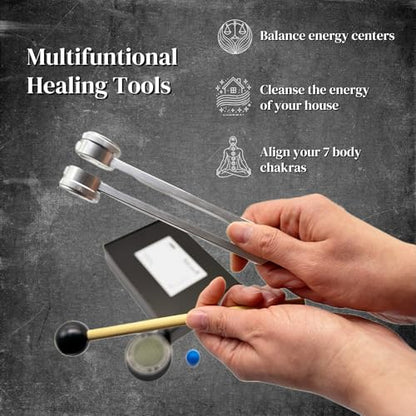Tuning Forks for Healing Set (128Hz, 256Hz, 512Hz), Yoga and Meditation Accessories & Sound Therapy Devices, Sound Healing Instruments for Chakra, A Good Gift for Women and Meditation Beginner