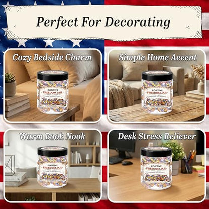 Positive Freedom Jar – 60 Patriotic Affirmation Cards, 4th of July Gifts, Independence Day 250th Anniversary 1776-2026, Gifts for Women Men Teens, USA 250th Anniversary Merchandise - color: KAT-K- Positive Freedom 250