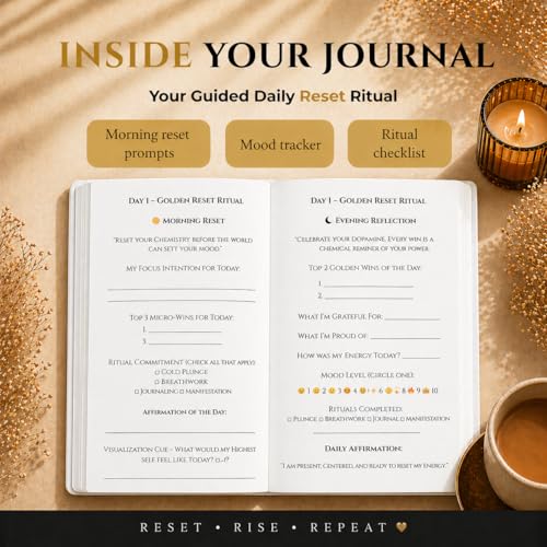 NURŌ Golden Reset Guided Journal + Affirmation Cards Set (White)