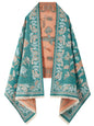 Women's Reversible Pashmina Shawl Wrap for Women Big Scarf Holiday Gifts - color: Teal Green-orange