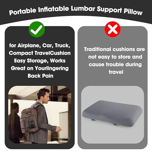 Inflatable Seat Cushion, Lightweight Camping Air Sitting Pad with Repair Cloths (Grey)