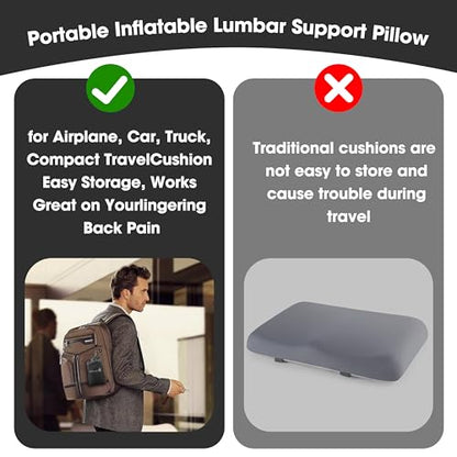 Inflatable Seat Cushion, Lightweight Camping Air Sitting Pad with Repair Cloths (Grey)