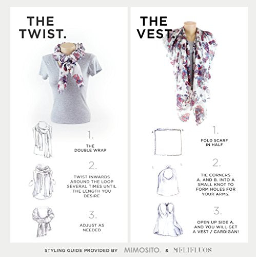 MELIFLUOS DESIGNED IN SPAIN Scarf for Women Lightweight Floral Flower Scarves for Summer Fall Shawl Wrap - color: Madrid Collections 42 - Beige Geometric