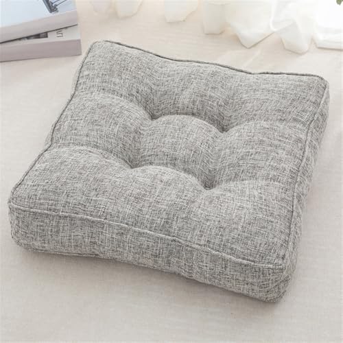 Meditation Floor Pillow Set of 1 Square Large Pillows Seating for Adults Tufted Corduroy Floor Cushions for Living Room Yoga Tatami Gray - color: Gray, size: 18 x 18 Inch(Pack of 1)