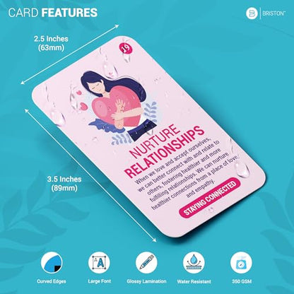 Briston Positivity Pulse Affirmation Cards for Mindfulness and Self Care – 50 Daily Positive Quote Cards for Motivation, Anxiety Relief, Gratitude, Mental Health, Confidence, and Personal Growth