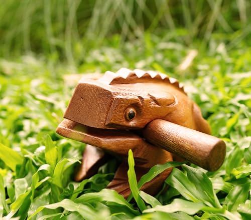 BSIRI 4" Frog Guiro Rasp - Small Instrument Musical Wooden Percussion Wood Block Instrument of Frog Noise Maker and Cool Music Gifts Ideas Funny Weird Instruments for Adults Made from Nature Wood - size: 4 Inches Size