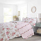 Cozy Line Home Fashions Romantic Pink Peony Floral 100% Cotton Reversible Quilt Bedding Set, Coverlet, Bedspread (Pink Peony, King - 3 Piece) - color: Pink Peony, size: King