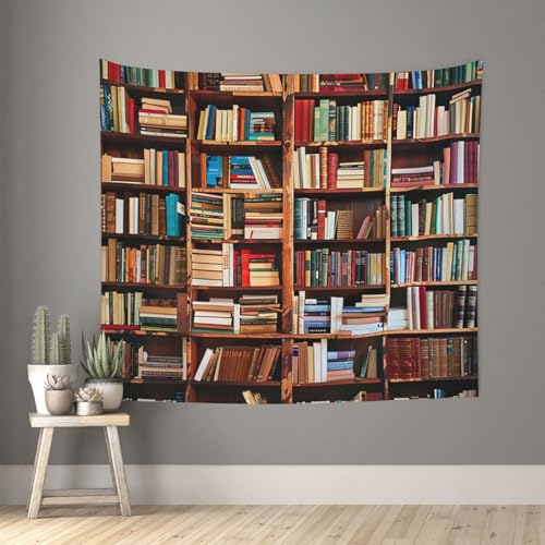 acvKGHW books Printed Indoor Decorative Wall Tapestry 60x51in - Soft Polyester Decorative Blanket for Home & Dorm Decor - color: Books