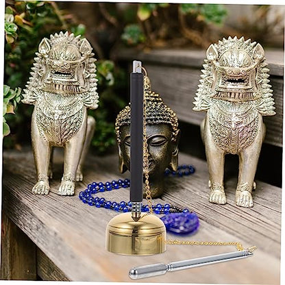 1pc Chime Instrument Buddhist Temple Bells Tibetan Buddhist Decor Meditation Sound Chime Handbell for Meditation