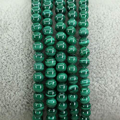 Keleny 4mm Natural Round Beads Gemstones Rock Crystal Stretch Bracelet 7 Inch Unisex - color: Green Malachite