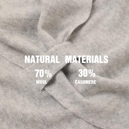 Cashmere Blend Shawl Wraps for Women,Cashmere Poncho Pashmina for Women Travel Scarf for All-Season with Gift Box - color: Light Grey