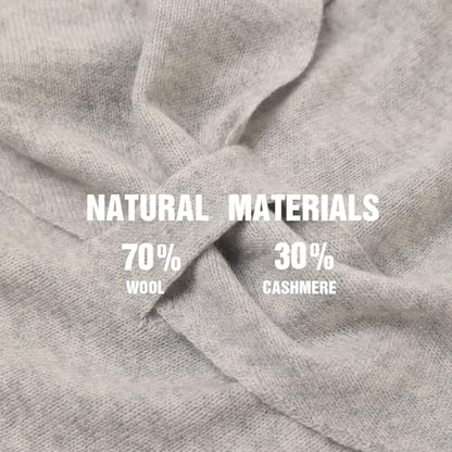 Cashmere Blend Shawl Wraps for Women,Cashmere Poncho Pashmina for Women Travel Scarf for All-Season with Gift Box - color: Light Grey