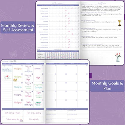 Legend Self-Care Journal – Guided Daily Reflection Journal to Support Mental & Physical Health – Daily Mood, Meditation & Personal Development Notebook – 7.1x10.5”, Lasts 3 Months (Purple) - color: Purple