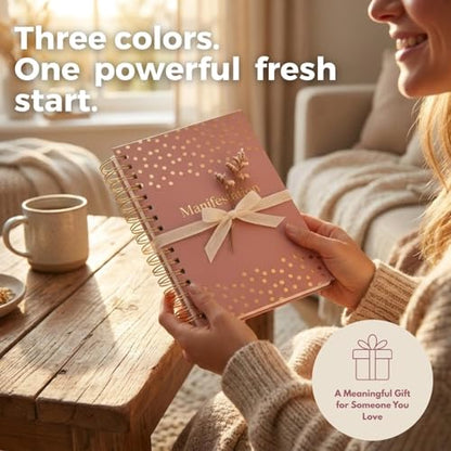 Manifestation Journal for Women | Guided 369 Method & Undated 90-Day Planner for Intentional Goal Setting - Pink - color: Pink