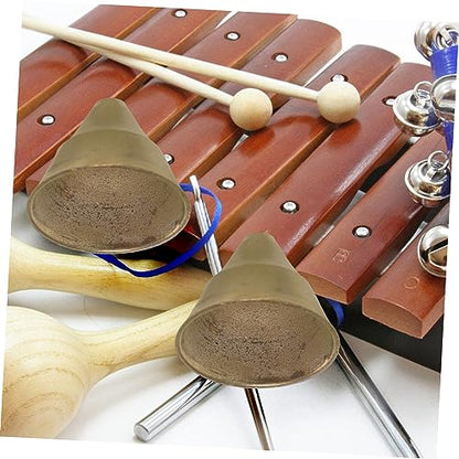 2pcs Copper Meditation Bells Ethnic Style Tingsha Bells for Relaxation and Ceremonies Percussion Instruments Rich Sound