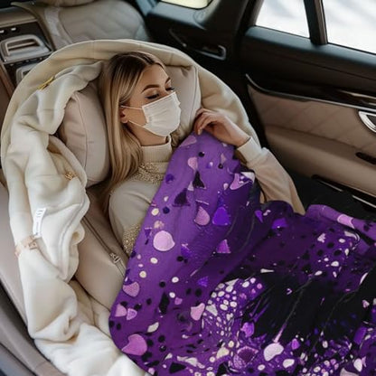 Women's Glitter Prints Throw Blanket (320g Flannel) Anti-Pilling Warm Fuzzy Blankets for Bed Sofa Couch Travel 40x30 Inch - color: Women's Glitter, size: 40x30 Inch