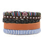 HZMAN Wrap Bracelets Men Women, Hemp Cords Wood Beads Ethnic Tribal Bracelets, Leather Wristbands - style: Blue Hemp Rope