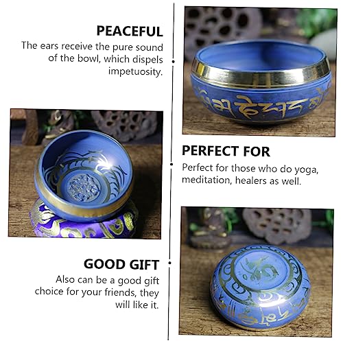 Handmade Tibetan Singing Bowl Set for Meditation and Yoga Copper Sound Bowl with Random Patterns for Mindfulness and Chakra Healing