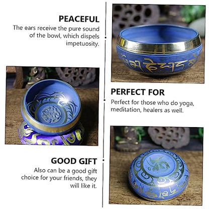 Handmade Tibetan Singing Bowl Set for Meditation and Yoga Copper Sound Bowl with Random Patterns for Mindfulness and Chakra Healing