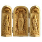 Ulalaza Boxwood Buddha Statue Solid Wood Carvings Carved Locker Box Sculpture Decoration - color: Style-1