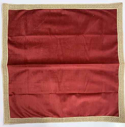 SMMS Spiritual Velvet Table Cloth Altar Tarot Spread (Maroon, Medium- 61cm*61cm/ 24inch*24inch) - color: Maroon, size: Medium- 61cm*61cm/ 24inch*24inch
