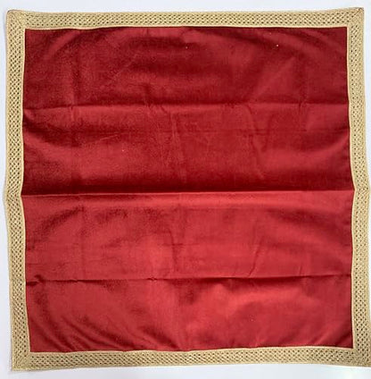 SMMS Spiritual Velvet Table Cloth Altar Tarot Spread (Maroon, Medium- 61cm*61cm/ 24inch*24inch) - color: Maroon, size: Medium- 61cm*61cm/ 24inch*24inch