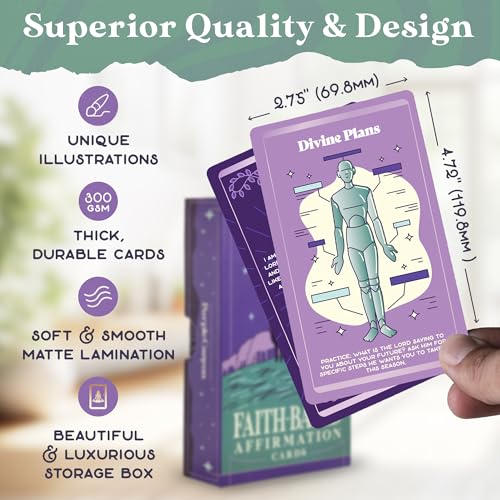 PURPLE CANYON Faith-Based Affirmation Cards – Daily Scripture & Prayer Cards with Bible Verses | Christian Gifts for Women’s Encouragement & Inspiration | 52-Card Deck - style: Faith-Based Affirmation Cards