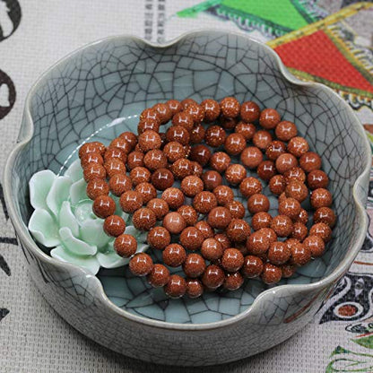 Amandastone Natural Gemstone 8mm Round Beads Stretch Bracelet 7 Inch - color: Gold Sandstone