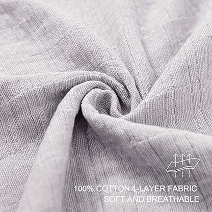SE SOFTEXLY Muslin Throw Blanket,100% Cotton Blankets for Adults and Baby, Grey 4-Layer Soft Breathable Bed Throw Blankets All Season,King Size Blanket(90"x102",Grey) - color: 7-grey, size: King-90" X 102"