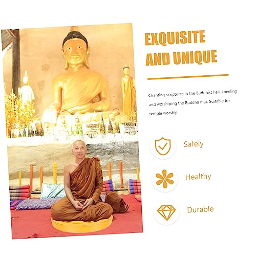 DECHOUS Cushion Set Lotus Print Round Pillow for Floor Seating Buckwheat Hull Filling Comfortable Mat for Buddhist Practices and