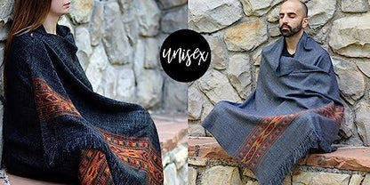 Meditation Shawl or Blanket, Exotic Shawl/Wrap, Oversize Scarf or Stole. Unisex