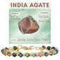 Farfume Crystal Bracelet Beaded Bracelets 4mm Natural Stone Beads Gemstone Handmade Jewelry Gift for Women - color: India Agate-Proteceion