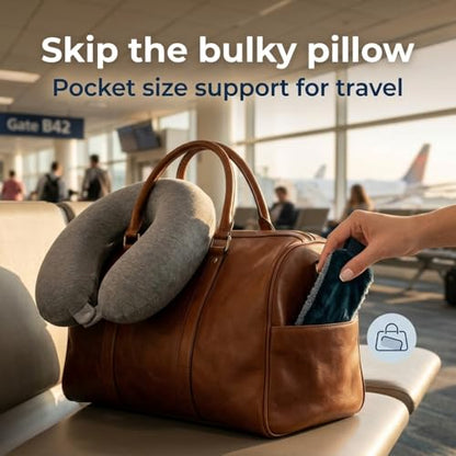 SeatSleeper Travel Pillow Alternative Stops Bobbing | Airplane Head Straps and Car Support Band | Great on Travel Upright | Super Comfy Neck Support | Small & Compact