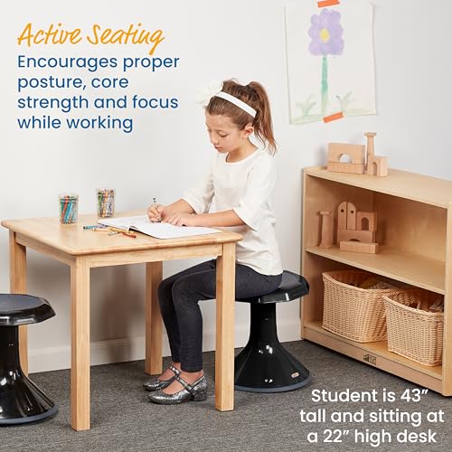 ECR4Kids ACE Active Core Engagement Wobble Stool, 15-Inch Seat Height, Flexible Seating, Black - color: Black