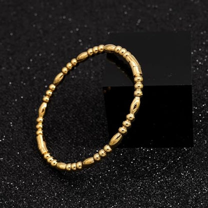 Stainless Steel Bamboo Design Bracelet Titanium Steel Bangle - color: Water Gold