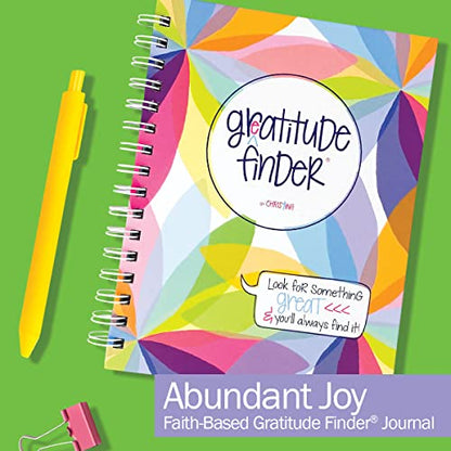 Gratitude Finder by Christina, 52 Week Non-Dated Daily Inspirational Journal for Women, Teens & Girls with 330 Grateful Heart Stickers (Abundant Joy) - color: Abundant Joy + Grateful Heart Stickers