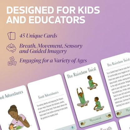Mindfulness Cards for Kids, Meditation and Brain Focus for Yoga Classroom, Calm Corner Kit, Therapy Activity, Affirmation Cards, Social Emotional, Mind Brain Emotion Connection, or Relaxation