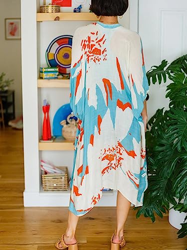 Kimonos for Women Swimsuit Coverups Beach Cover Up Swimwear Cardigan Summer - color: Summer Painting 3