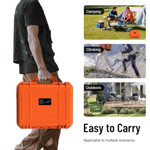 Hard Storage box for Mini and Accessories, IP67 Shockproof Travel Carrying Box with Lockable Holes and Air Valve, for Camping Hiking Off Roading