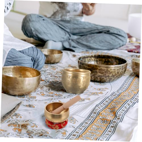 Singing Bowl Set Complete Meditation Kit with Cushion Mallet Pouch for Yoga Mindfulness Relaxation Vintage Sound Bowls for Calming Acoustics and Spiritual Practices