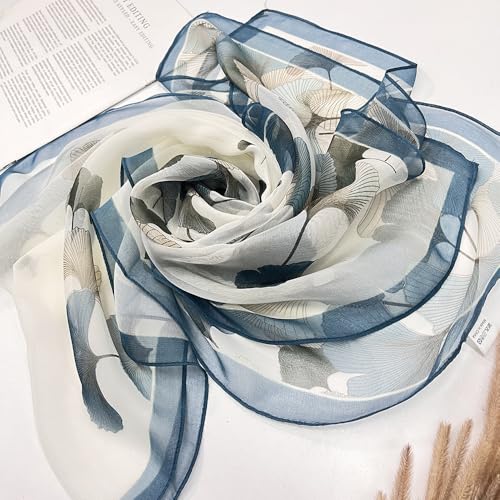 Pokeedioty Scarfs for Women Lightweight Fashion Scarves Elegant Floral Pattern Sheer Scarfs Sunscreen Shawls Wraps - color: P 0137