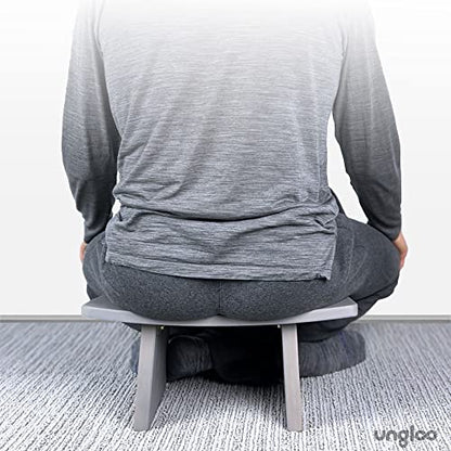 Meditation Bench | Wide & Tall Sturdy Stable Cross Legged & Kneeling Stool | Easy on HIPS and Knees | Prayer Bench | Lightweight Sustainable Bamboo Stool