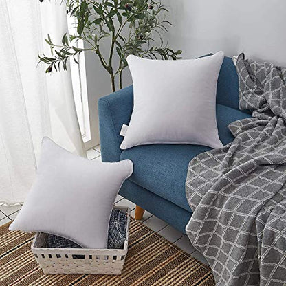 Oubonun 24x24 Square Pillow Inserts (Set of 2) - 100% Cotton Cover - Decorative Interior Sofa Pillow Pair - White - style: 24x24 Inch (Pack of 2)